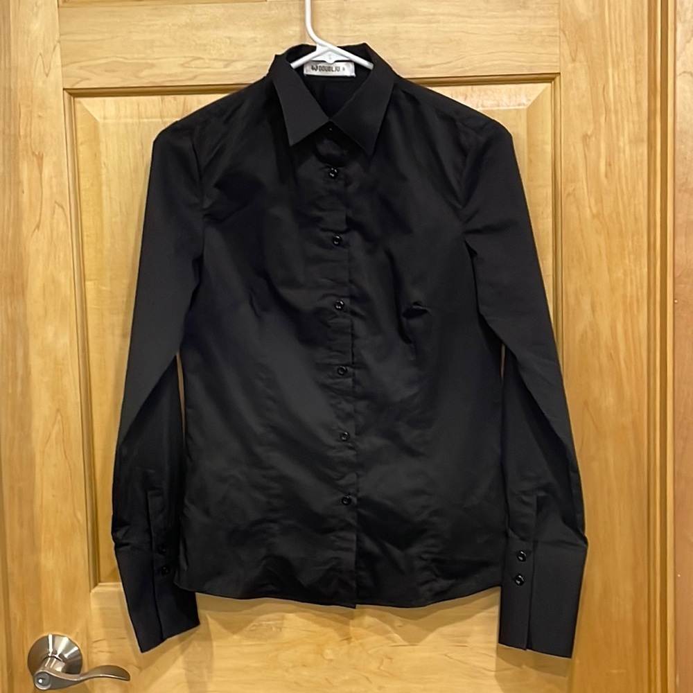 Doublju black button down shirt size S